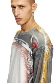 Long-Sleeve T-Shirt With  Fuzzy Trims Diesel