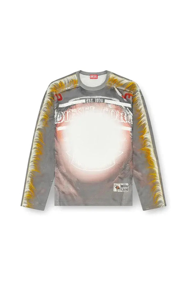 Long-Sleeve T-Shirt With  Fuzzy Trims Diesel