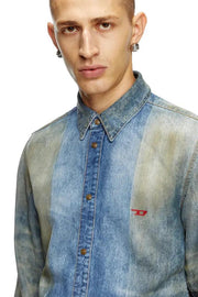 Denim Shirt With Solarised Folds Diesel