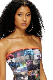 Tube Dress With Livestream Print Diesel