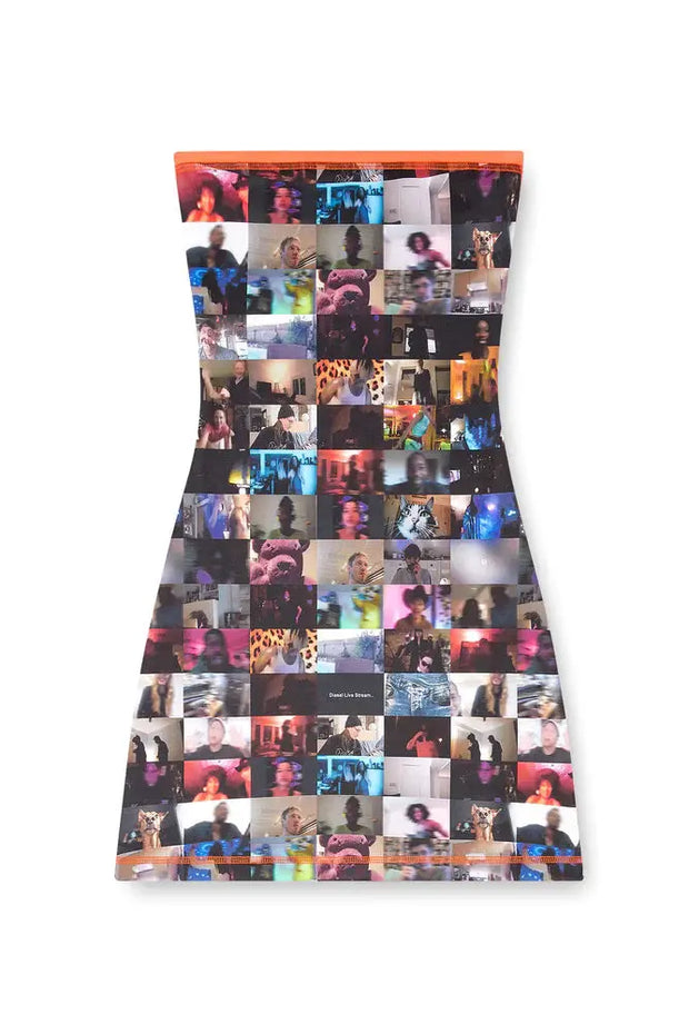 Tube Dress With Livestream Print Diesel