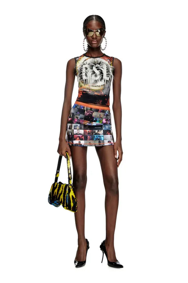 Mini Skirt With Pop Print Diesel