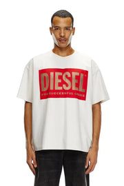 T-Shirt With Devoré Diesel Logo Diesel
