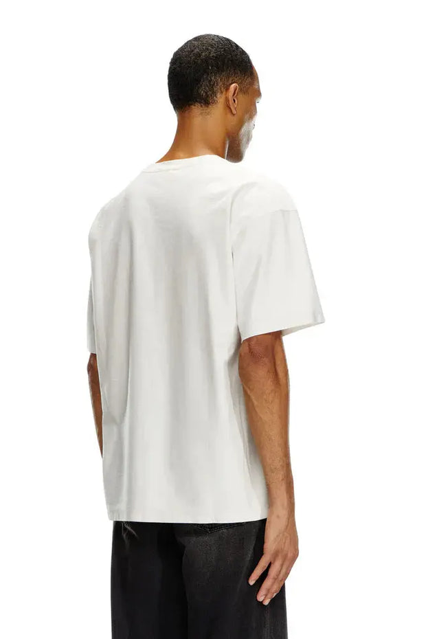 T-Shirt With Devoré Diesel Logo Diesel