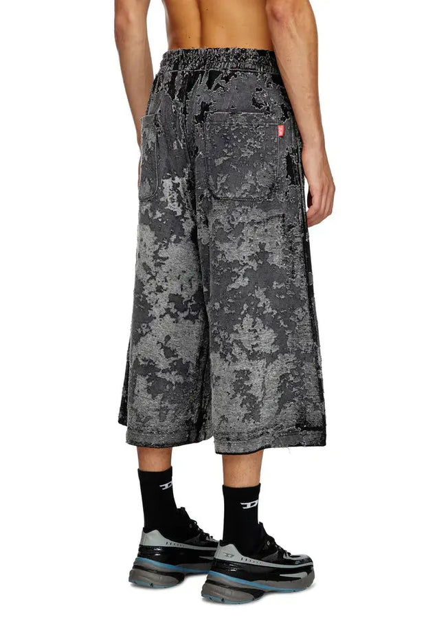 Burnout Sweat Shorts With Camo Effect Diesel