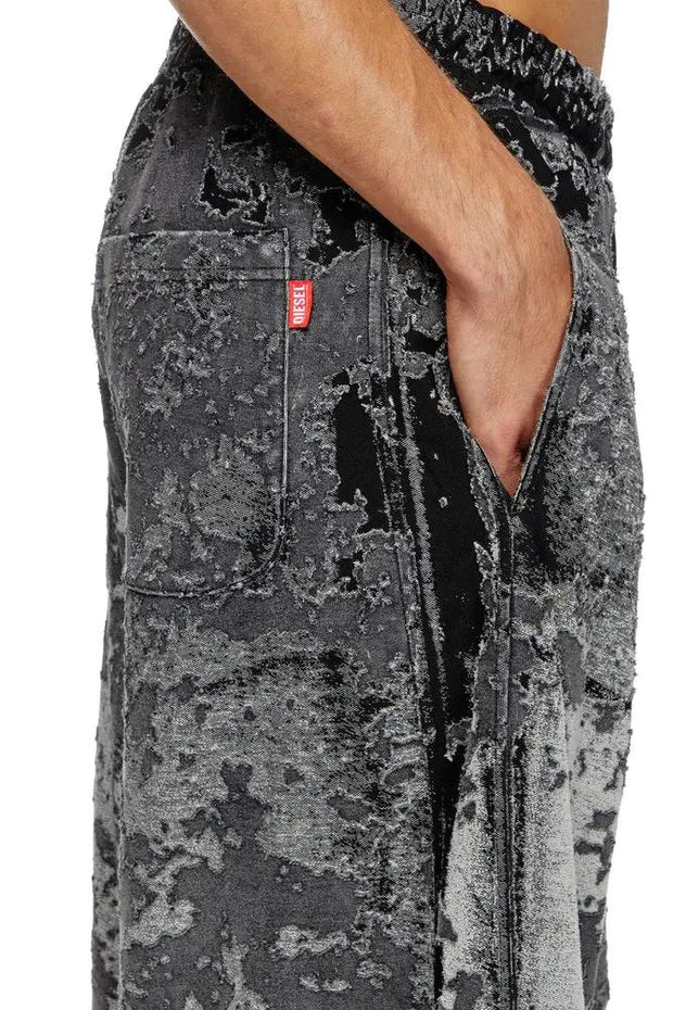 Burnout Sweat Shorts With Camo Effect Diesel