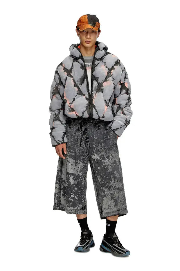 Burnout Sweat Shorts With Camo Effect Diesel