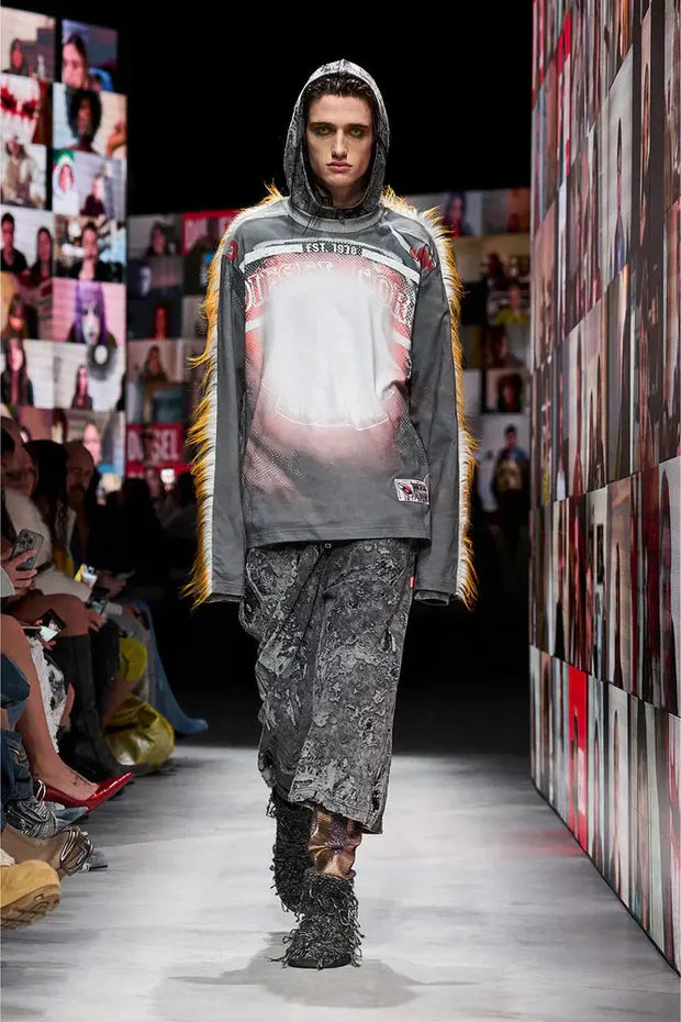 Burnout Sweat Shorts With Camo Effect Diesel