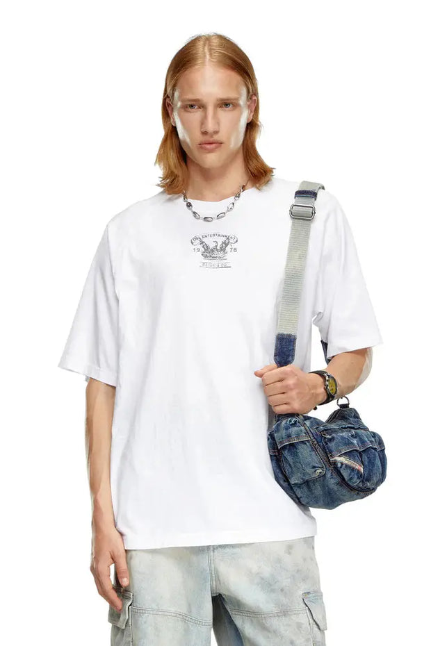T-Shirt With Inside-Out Print Diesel