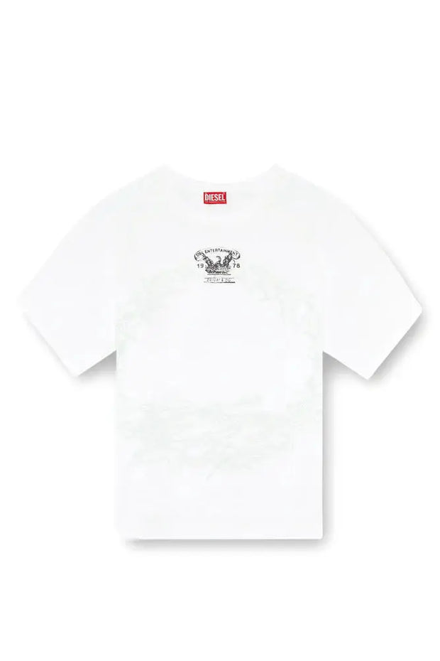 T-Shirt With Inside-Out Print Diesel