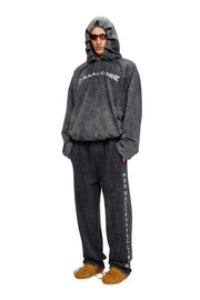 Hoodie With Denim Effect Diesel