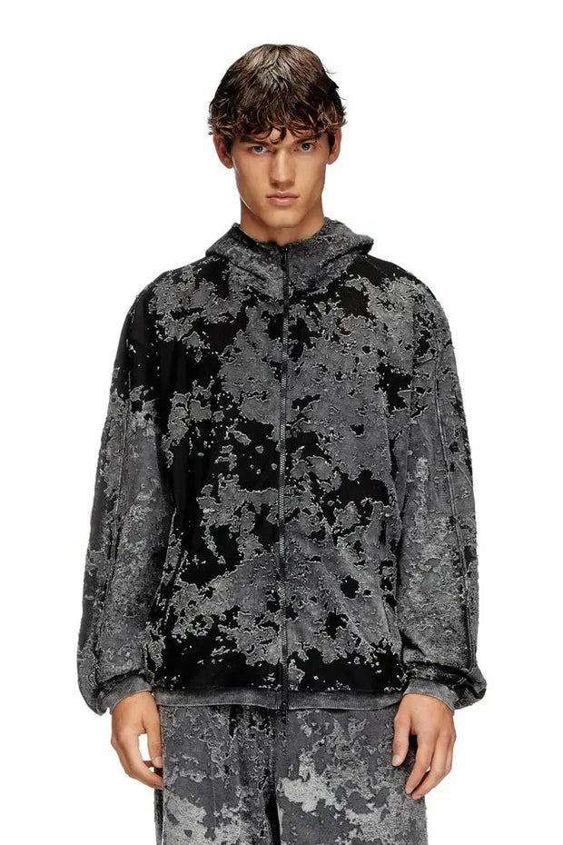 Burnout Hoodie With Camo Effect Diesel