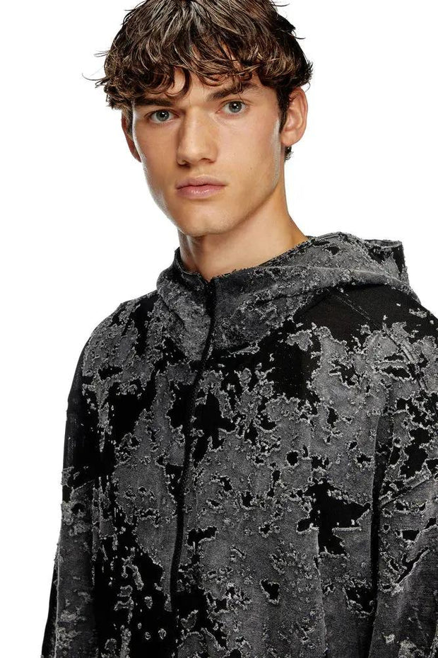 Burnout Hoodie With Camo Effect Diesel