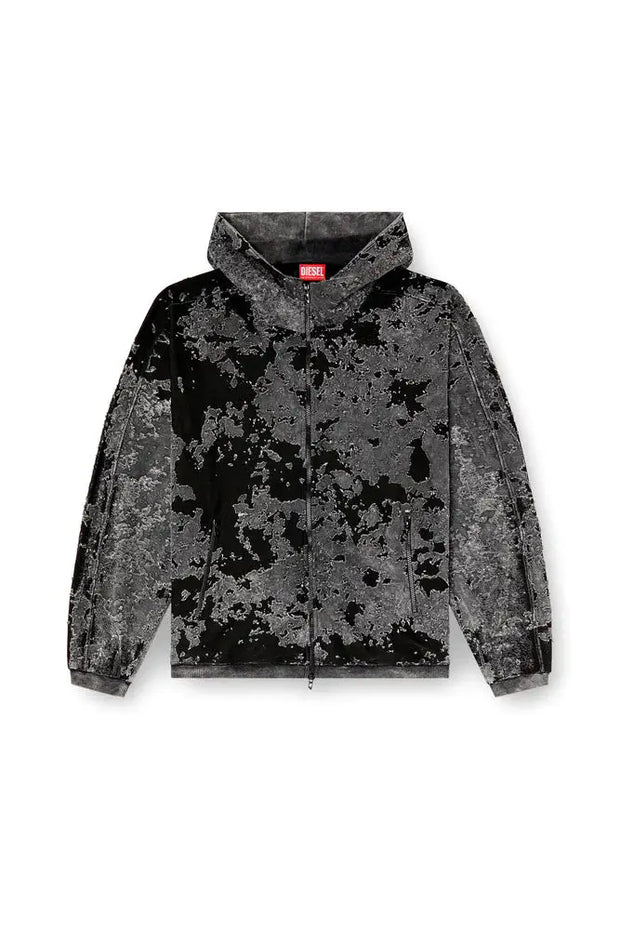 Burnout Hoodie With Camo Effect Diesel