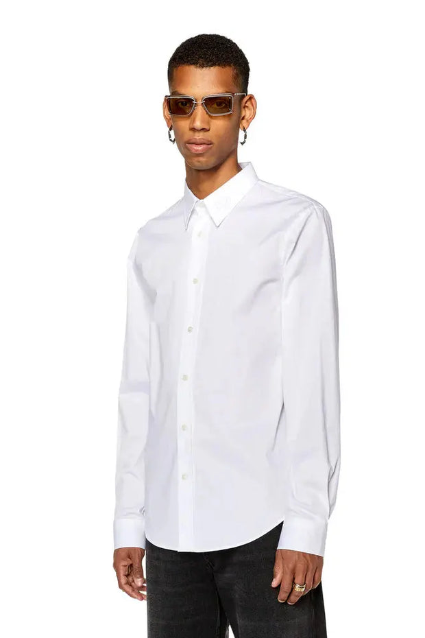 Micro-twill shirt with tonal embroidery Diesel