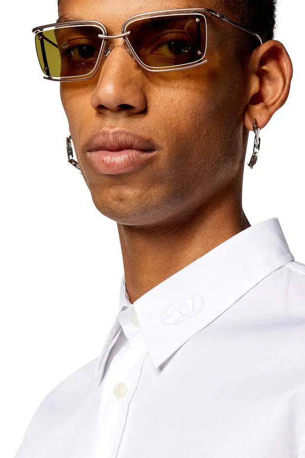 Micro-twill shirt with tonal embroidery Diesel