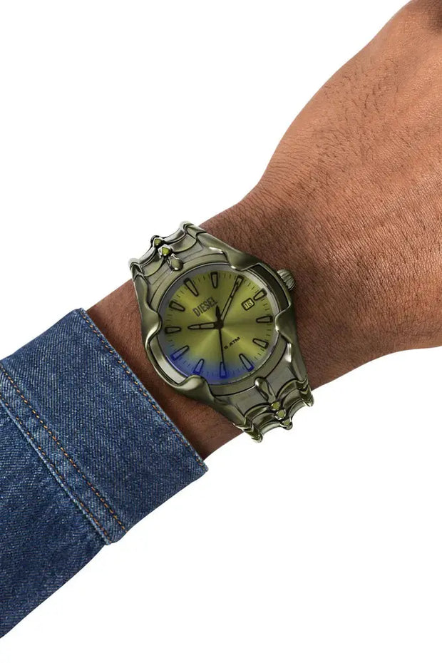 Vert Three-Hand Date, Green Stainless Steel Watch Diesel
