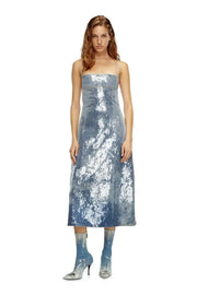 Strappy denim midi dress with sequins Diesel