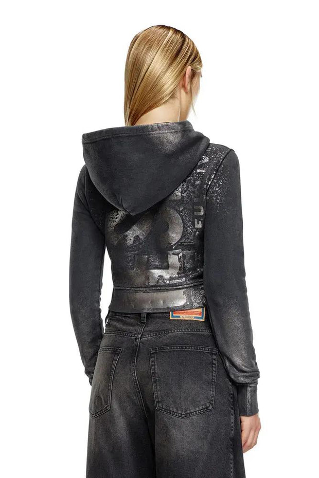 Cropped hoodie with metallic effects Diesel