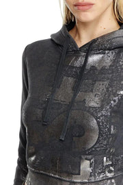 Cropped hoodie with metallic effects Diesel