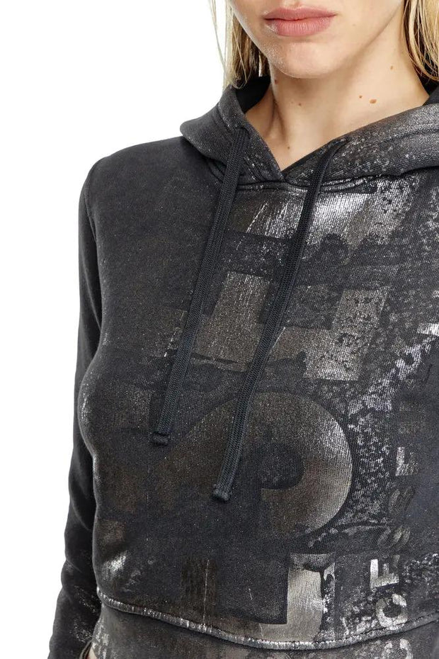 Cropped hoodie with metallic effects Diesel