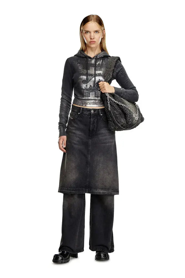 Cropped hoodie with metallic effects Diesel
