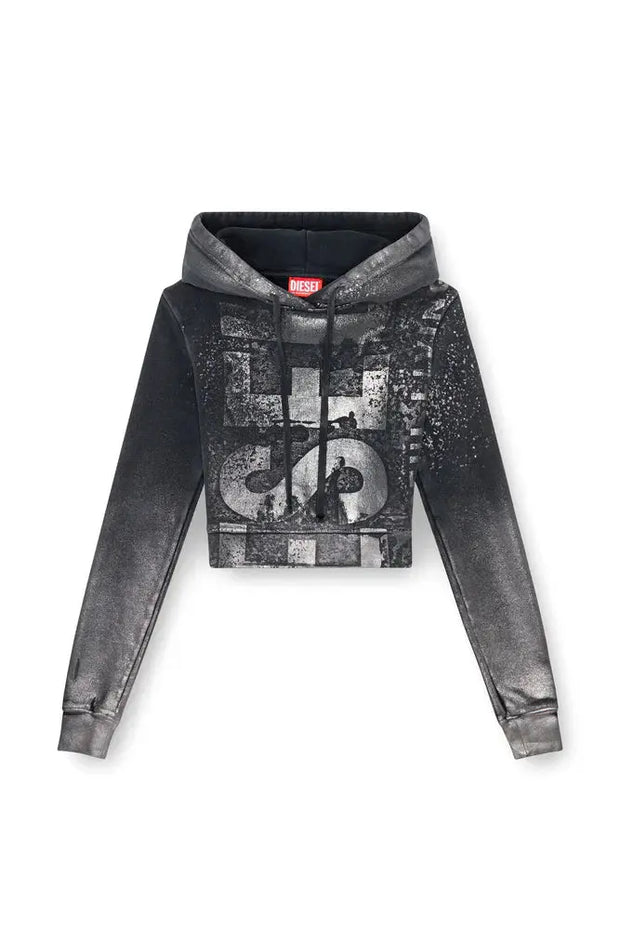 Cropped hoodie with metallic effects Diesel
