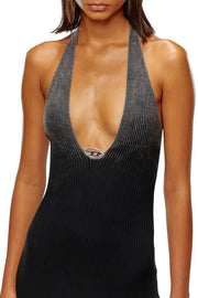 Short halter dress in faded ribbed knit Diesel