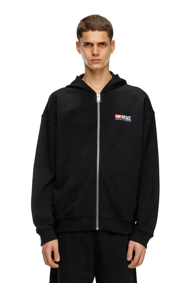 Zip-up hoodie with Diesel embroidery Diesel