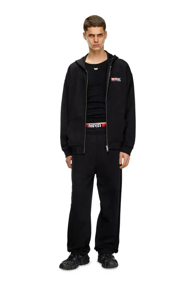 Zip-up hoodie with Diesel embroidery Diesel