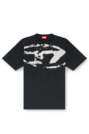 T-shirt with distressed flocked logo Diesel