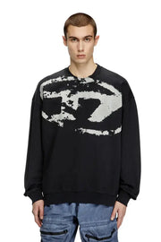 Sweatshirt with distressed flocked logo Diesel