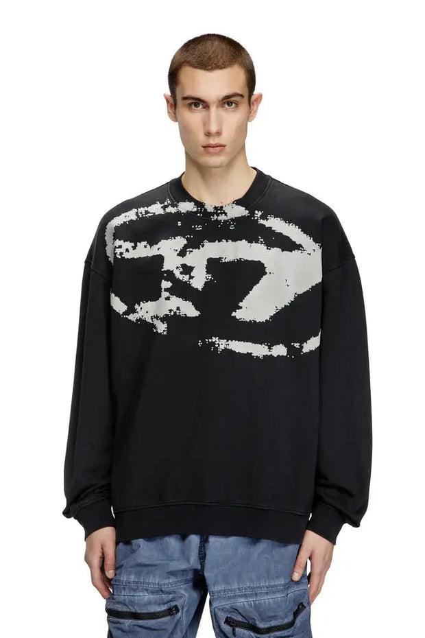 Sweatshirt with distressed flocked logo Diesel
