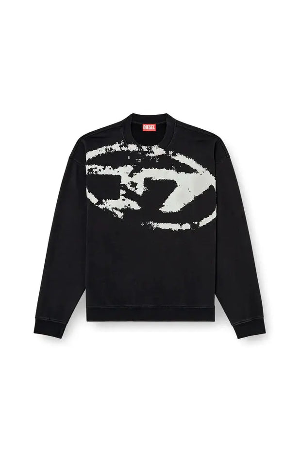 Sweatshirt with distressed flocked logo Diesel