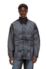 Shirt in peel-off denim and muslin Diesel