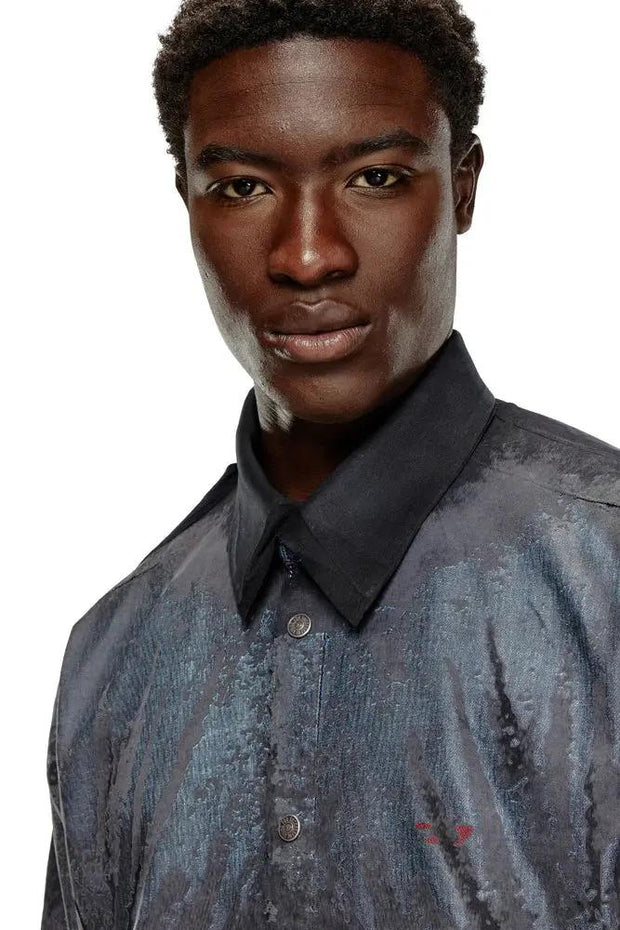 Shirt in peel-off denim and muslin Diesel