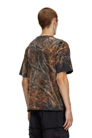 Dirty-effect T-shirt with logo lettering Diesel