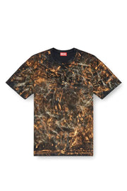 Dirty-effect T-shirt with logo lettering Diesel