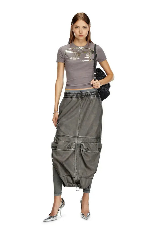 T-shirt with metallic flocked logo Diesel