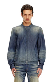Moto jacket in streaky denim Diesel
