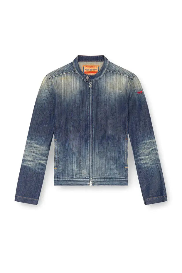 Moto jacket in streaky denim Diesel