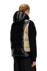 Hooded puffer vest in shiny ripstop Diesel