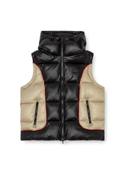 Hooded puffer vest in shiny ripstop Diesel