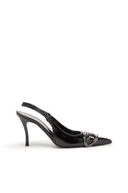 D-Venus-Slingback pumps in glossy wrinkled fabric Diesel