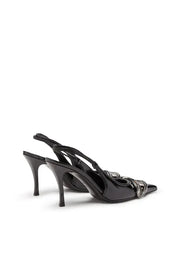 D-Venus-Slingback pumps in glossy wrinkled fabric Diesel