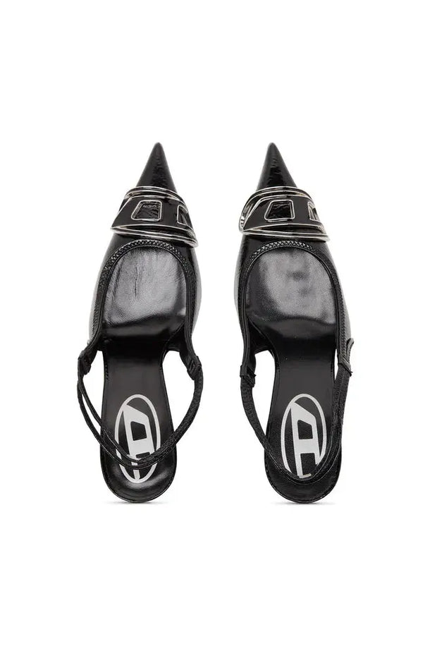 D-Venus-Slingback pumps in glossy wrinkled fabric Diesel