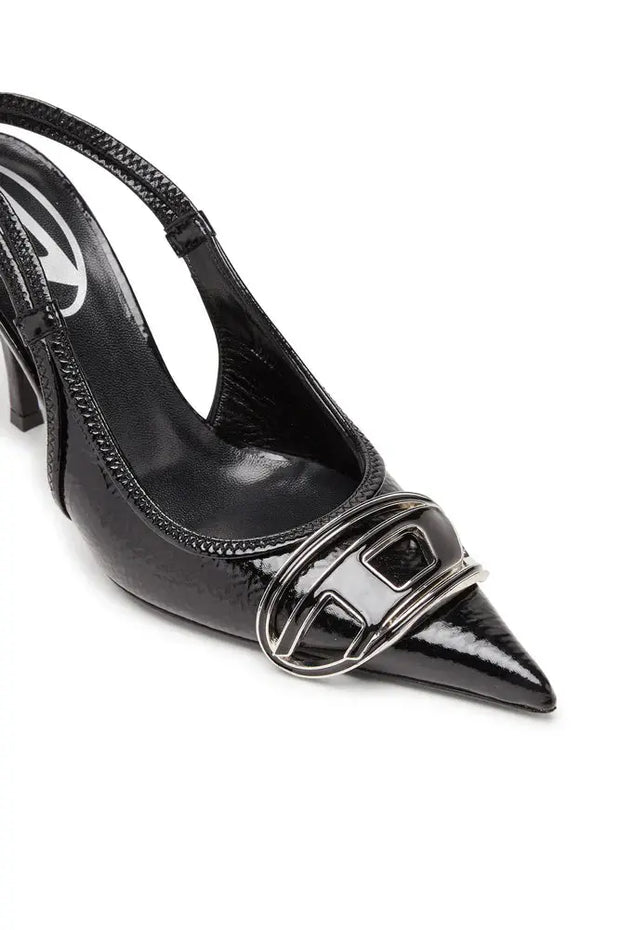 D-Venus-Slingback pumps in glossy wrinkled fabric Diesel
