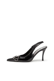 D-Venus-Slingback pumps in glossy wrinkled fabric Diesel