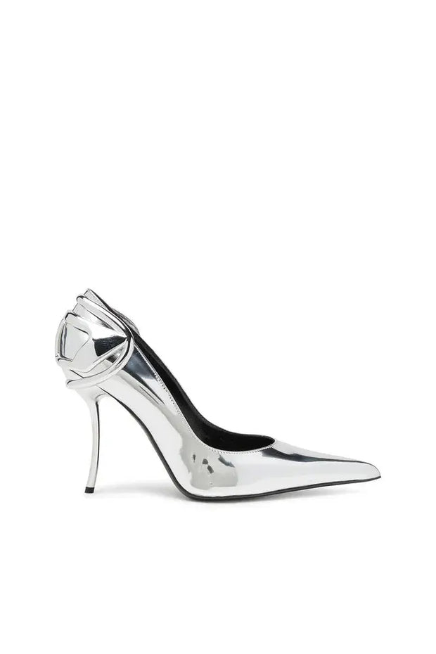 D-Ten&Half-Metallic pumps with curved heel Diesel