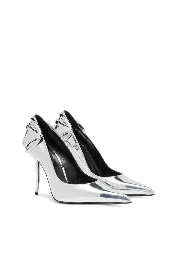 D-Ten&Half-Metallic pumps with curved heel Diesel